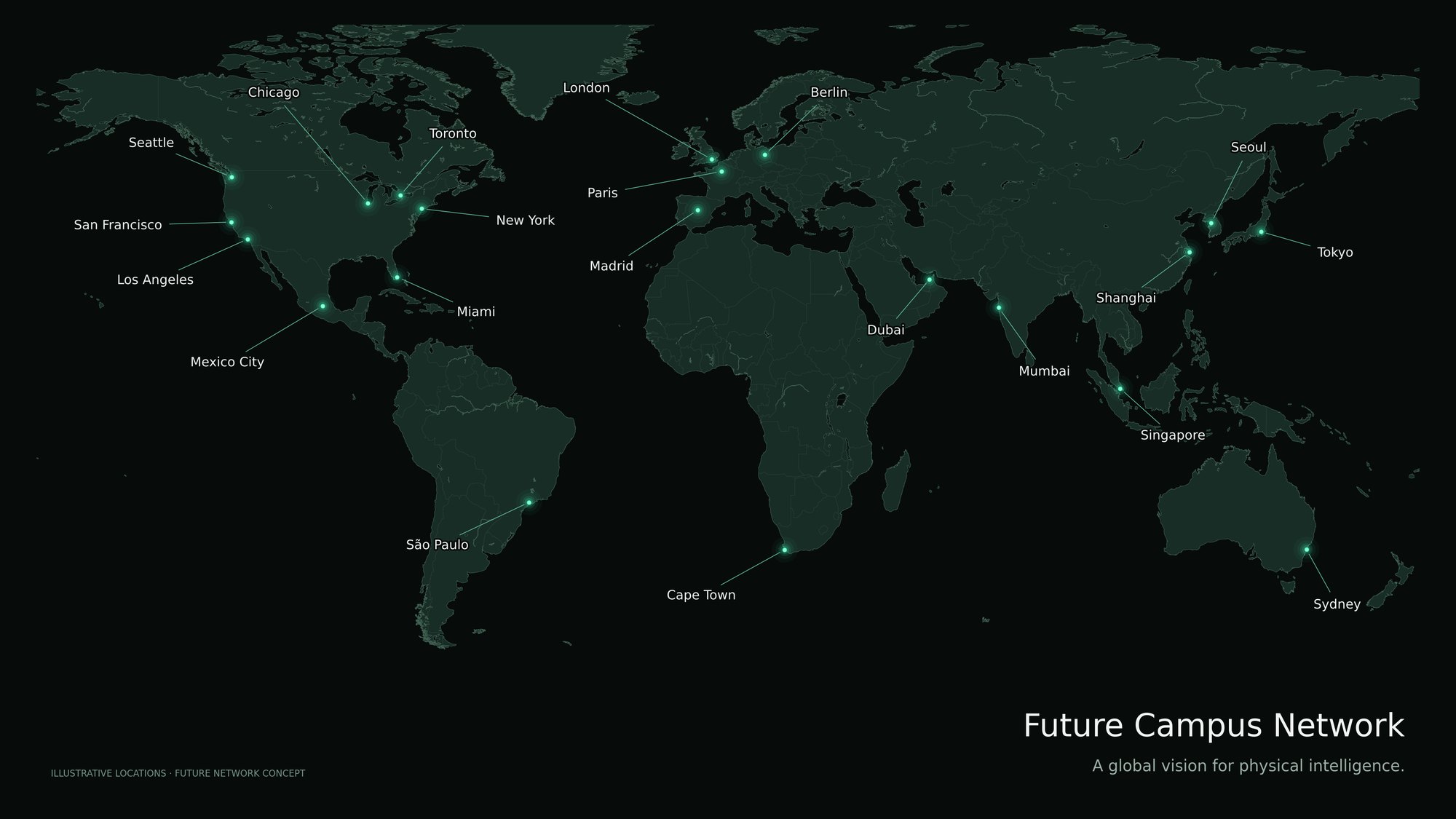Illustrative map of a future Metari campus network